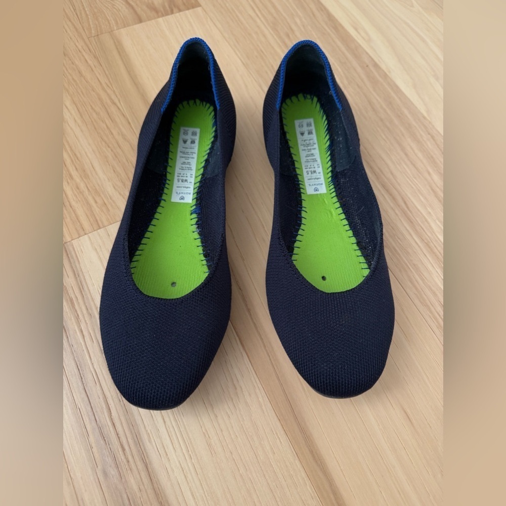 Rothy’s navy flats square toe size‎ W8.5
